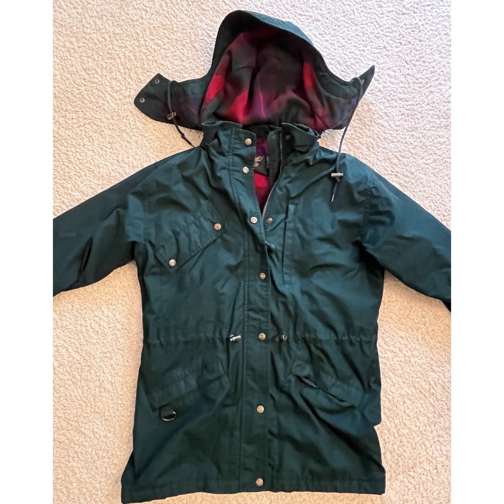 Vintage Eddie Bauer Green Wool Flannel Lined Work Chore Winter Jacket Men S